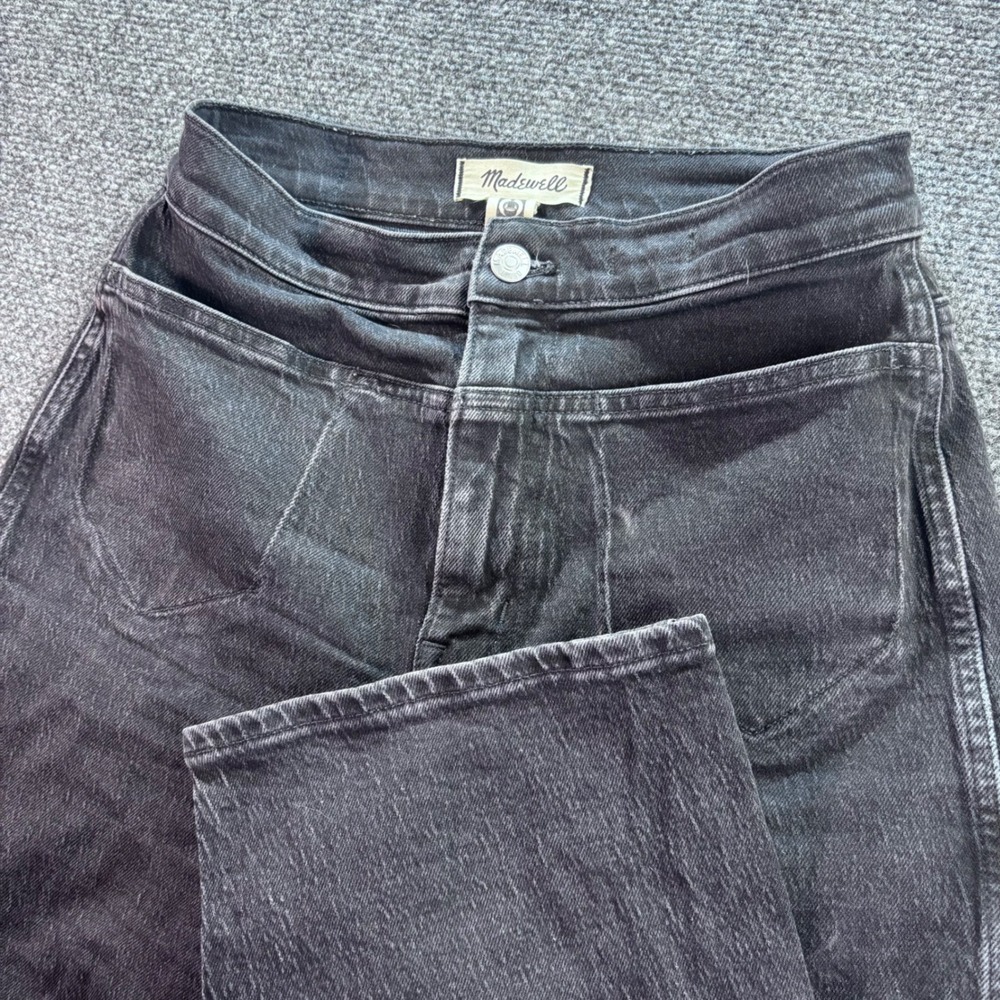 Madewell Perfect Vintage Wide-Leg Crop Jean Women 25 Black High Rise Denim Retro